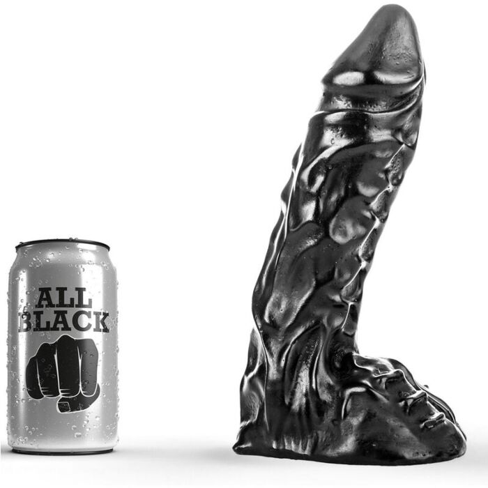 Dildo ALL BLACK 23 CM avec veines réalistes