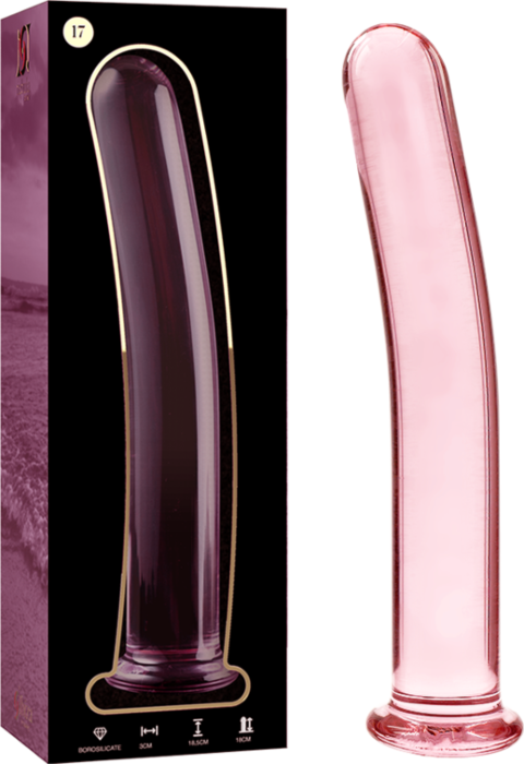 Dildo en verre Rose Nébuleuse 18,5x3 cm
