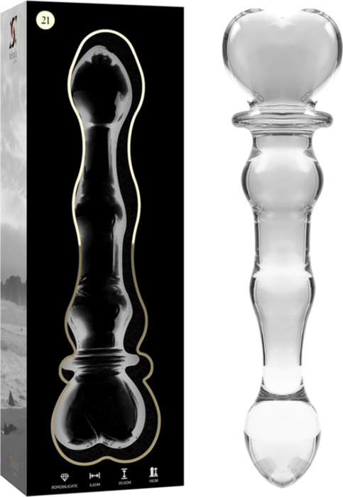 Dildo en verre borosilicaté nébuleux - Transparent Dildo en verre borosilicaté nébuleux - Transparent