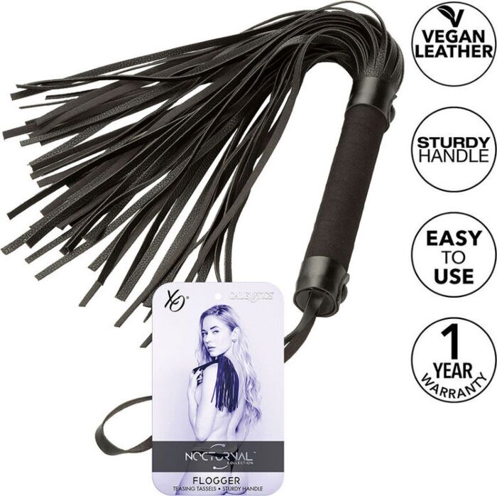 Flogger Calexotics Nocturnal Cuir Noir - Sensations Uniques Flogger Calexotics Nocturnal Cuir Noir - Sensations Uniques