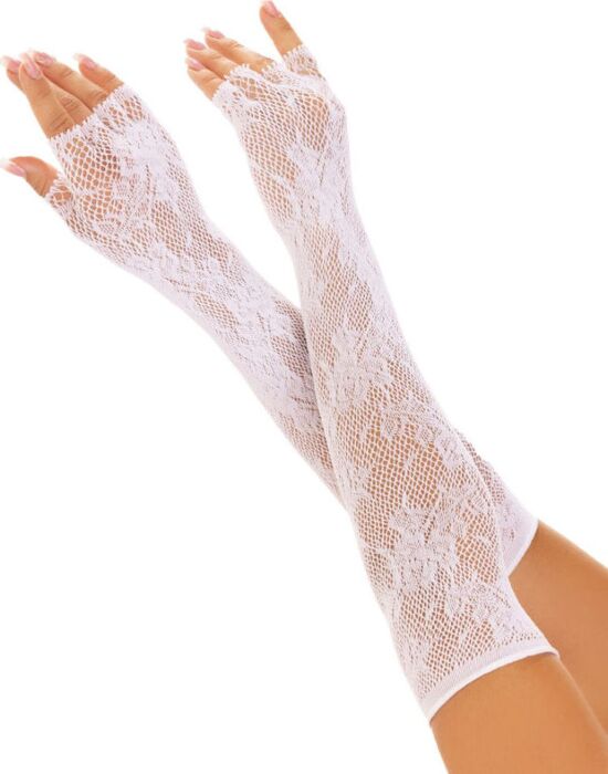 Guantes sans doigts Leg Avenue Floral Blanc Guantes sans doigts Leg Avenue Floral Blanc
