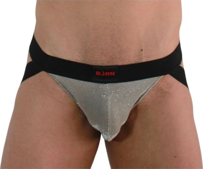 Jockstrap BURN 001 Brillant Beige Noir XL - Élégance Jockstrap BURN 001 Brillant Beige Noir XL - Élégance