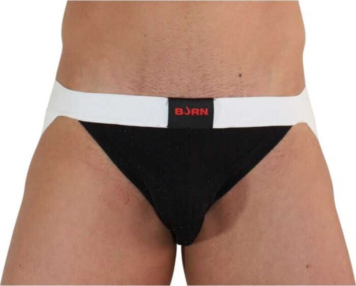 Jockstrap BURN 004 Noir/Blanc - Élégance Brillante Jockstrap BURN 004 Noir/Blanc - Élégance Brillante