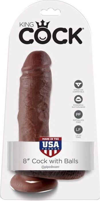 Roi coq 8 &#39;pénis réalistes de 20,3 cm brun