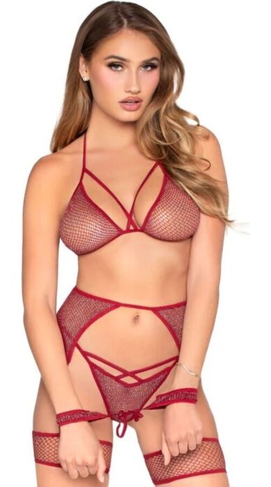 Ensemble résille 4 pièces LEG AVENUE SETS 89362 taille unique