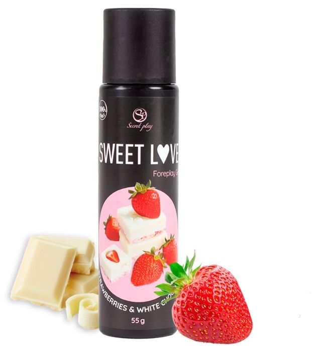 Lubrifiant comestible SECRETPLAY - Gel Sweet Love fraise et chocolat blanc Lubrifiant comestible SECRETPLAY - Gel Sweet Love fraise et chocolat blanc