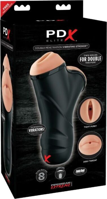 Masturbateur double PDX ELITE bouche et vagin