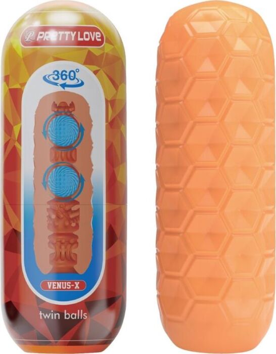 Masturbateur Masculin Pretty Love Twin Balls Orange