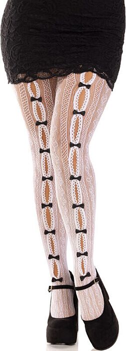 Medias Leg Avenue Coeur Blanc - Élégance Sensuelle Medias Leg Avenue Coeur Blanc - Élégance Sensuelle