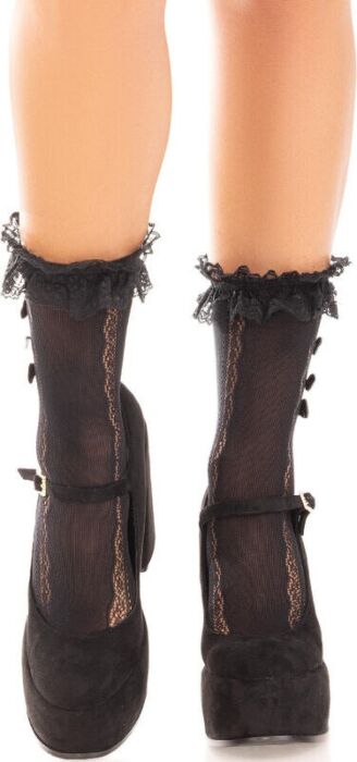 Medias Leg Avenue Volants Noires Élégantes