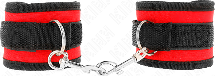 Menottes KINK Ajustables Rouge-Noir | Confort et Style Menottes KINK Ajustables Rouge-Noir | Confort et Style