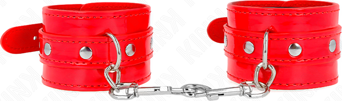 Muñqueras BDSM KINK Rouge Ajustables | Élégance et Contrôle Muñqueras BDSM KINK Rouge Ajustables | Élégance et Contrôle
