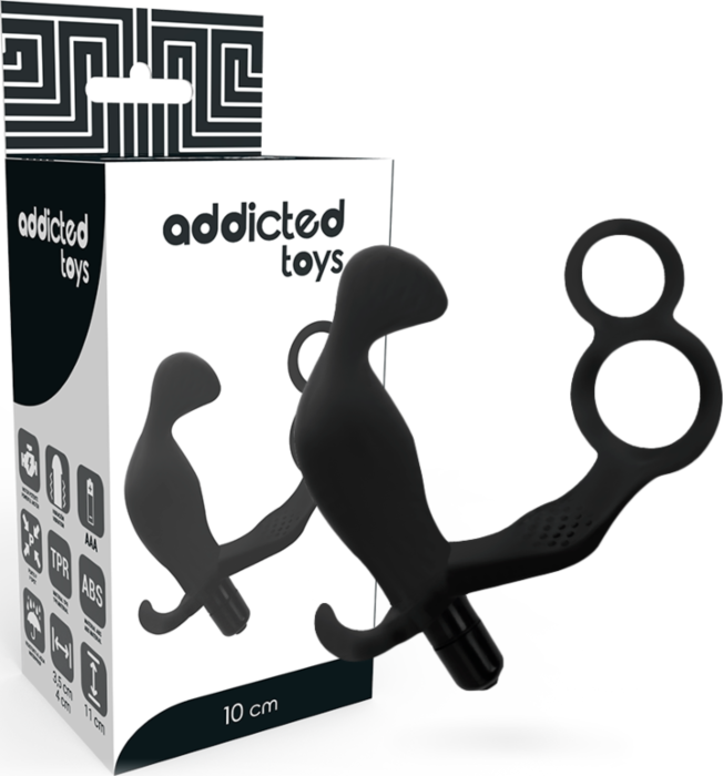 Plug Anal ADDICTED TOYS avec Double Anneau Pénis et Testicules Plug Anal ADDICTED TOYS avec Double Anneau Pénis et Testicules