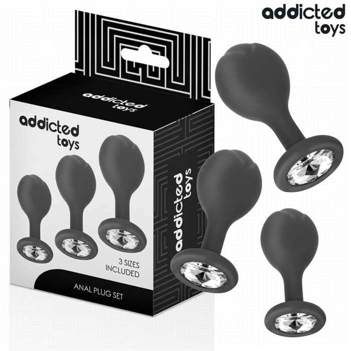 Plug Anal Addicted Toys Set 3 Silicona avec Bijou Plug Anal Addicted Toys Set 3 Silicona avec Bijou