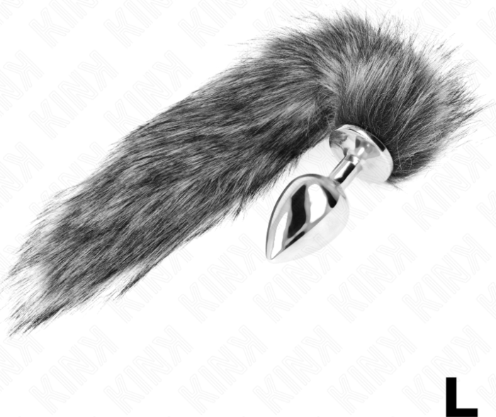 Plug Anal KINK L Argent avec Queue Synthétique