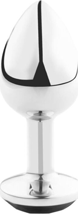 Plug anal noir en métal de taille moyenne