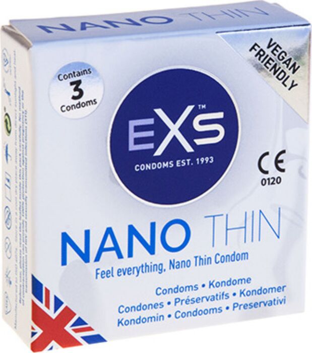 Préservatifs EXS Nano Thin - ultra-fins 53 mm