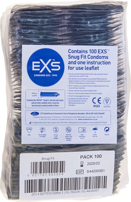 Préservatifs Exs Snug Fit étroits – Pack 100 Préservatifs Exs Snug Fit étroits – Pack 100