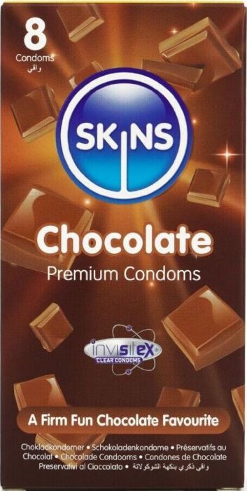 Préservatifs Skins Chocolat Pack 8 - Plaisir Sucré Préservatifs Skins Chocolat Pack 8 - Plaisir Sucré