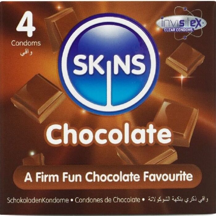 Préservatifs Skins Chocolat Pack 4 - Plaisir Sucré Préservatifs Skins Chocolat Pack 4 - Plaisir Sucré