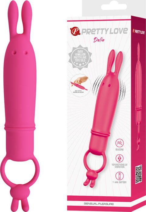 Vibrateur Rabbit Pretty Love Delia avec anneau de maintien Vibrateur Rabbit Pretty Love Delia avec anneau de maintien