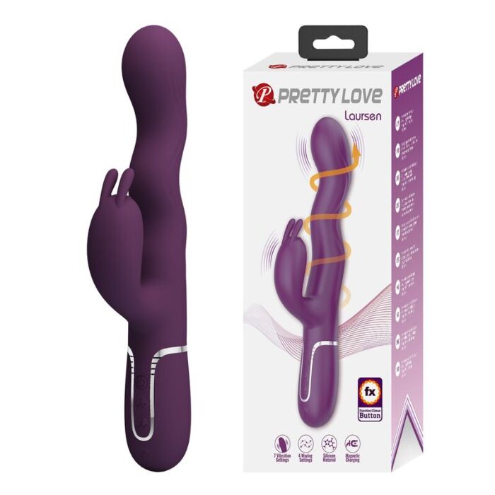 Vibrateur Rabbit High Tech Loursen avec mouvement de poussée Vibrateur Rabbit High Tech Loursen avec mouvement de poussée