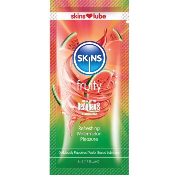 Lubrifiant Monodose SKINS Melon 5ml aux saveurs authentiques Lubrifiant Monodose SKINS Melon 5ml aux saveurs authentiques