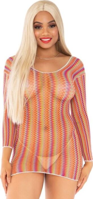 Mini-robe sexy Leg Avenue à manches longues en zigzag