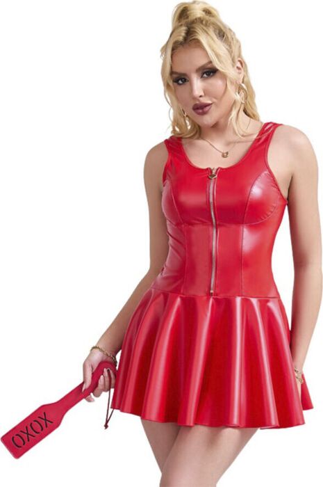 Camisole SUBBLIME Rouge Cuir avec Zip Coeur