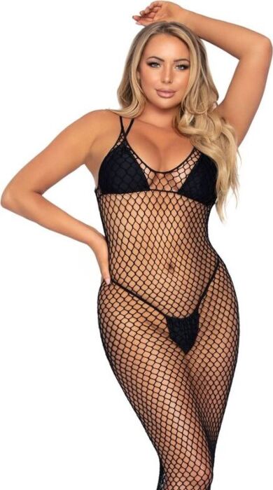 Maxi Vestido Leg Avenue Noir Espalda Découverte