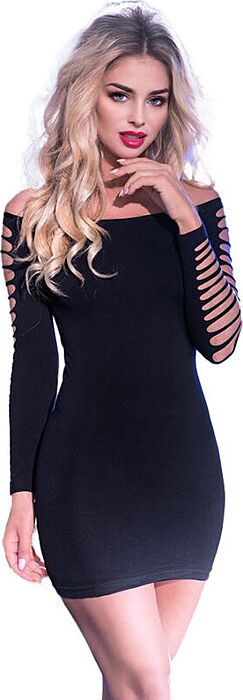 Robe Chilirose CR 3608 Noir Sexy Sans Couture Robe Chilirose CR 3608 Noir Sexy Sans Couture