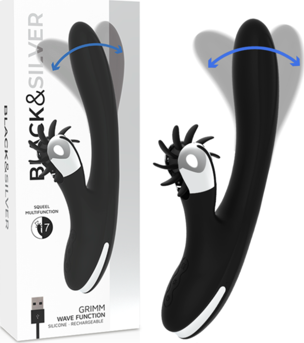 Vibromasseur Black&Silver Bunny Grimm Wave Function Vibromasseur Black&Silver Bunny Grimm Wave Function