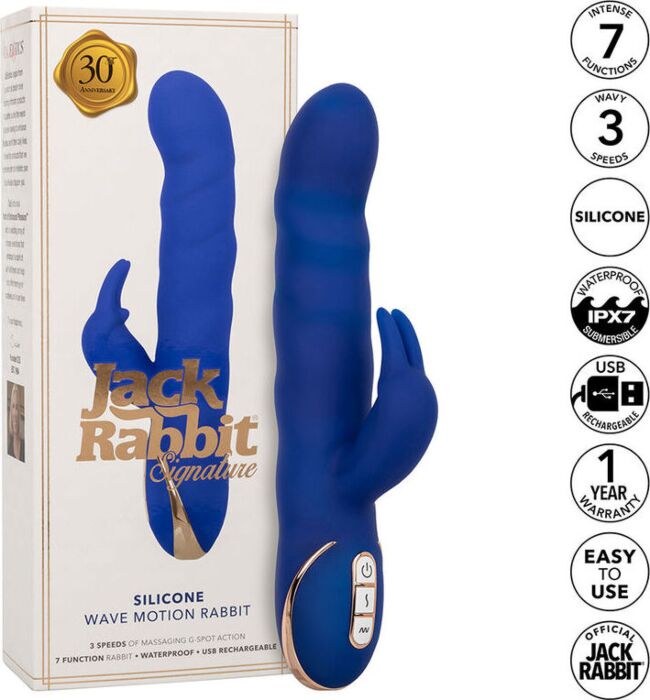 Vibromasseur Calexotics Jack Rabbit Ondes Bleu Vibromasseur Calexotics Jack Rabbit Ondes Bleu