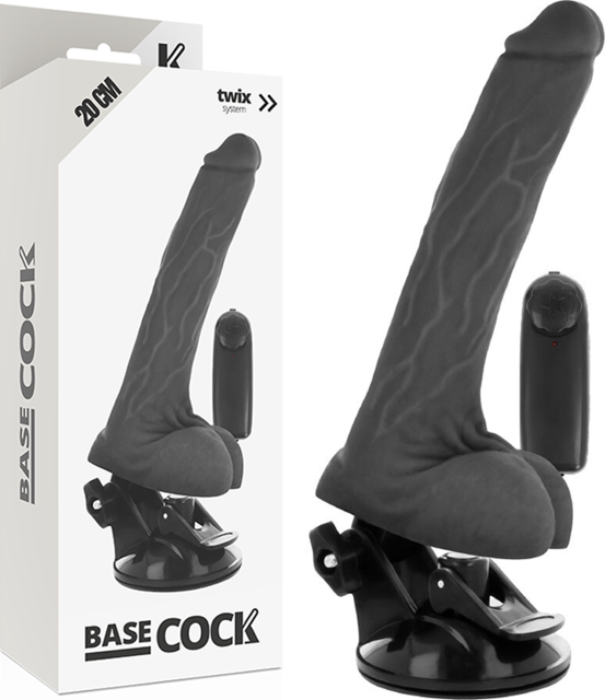 Vibrateur réaliste BASECOCK 20 cm avec télécommande