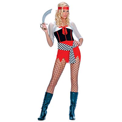 Costume pirate minirobe Music Legs S/M