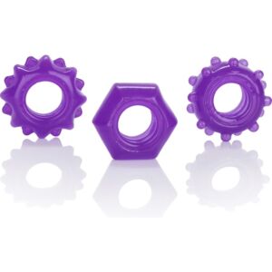 Kit de tres anillos reversibles morado