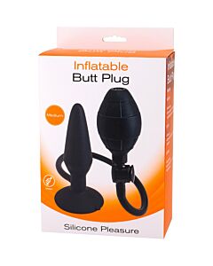 Plug anal Hinchable M - Negro