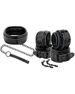 Ensemble de bondage en cuir noir