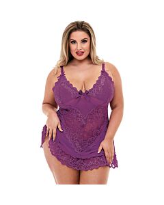 Mini lace chemise - picardias morado