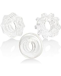 Kit de tres anillos reversibles transparentes