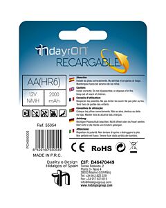 Batterie rechargeable HR06 1,2V 2000mA Dayron Pack 2