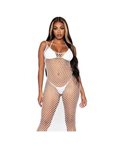 Robe Blanche en Dentelle Tressée