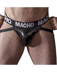 Jock Masculin en Cuir Noir