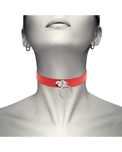 Collier Rouge Chic en Similicuir Vegan - Accessoire Sensuel