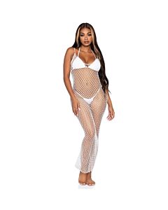 Robe Blanche en Dentelle Tressée