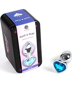 Coeur Bleu - Plug Anal en Métal 7 cm
