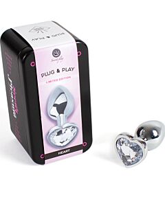 Bouchon Anal Cœur de Verre - Taille S