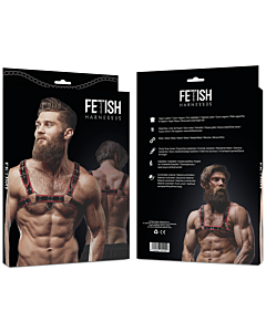 Harnais Soumis en Similicuir pour Homme - Rouge/Noir