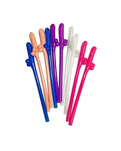 Straws avec PÉNIS 10 pcs couleurs