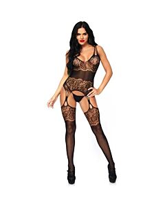 Leg avenue bodystocking tipo liguero de encaje floral